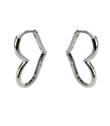 Сережки класичні, форма-серце, родій