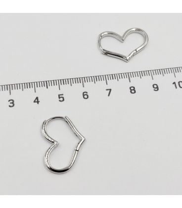 Сережки класичні, форма-серце, родій