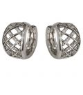 Серьги классические "Решетка из цирконов", родий