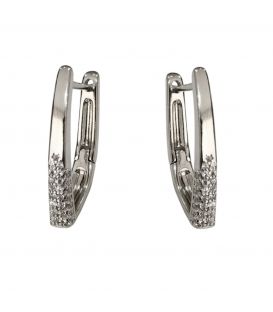 Сережки "Голочки з цирконами", родій