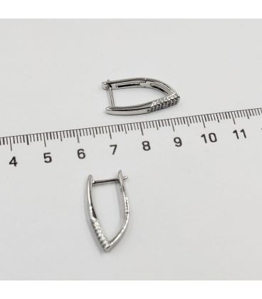 Серьги "Иголочки с цирконами", родий