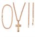 Комплект — браслет+ланцюжок з хрестиком (позолота)
