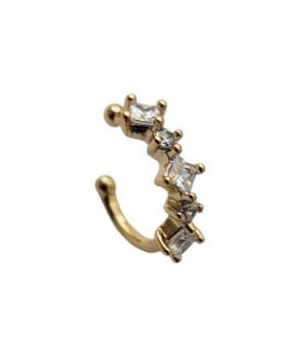 Сережка-каффа "Ромбики" (1 шт) лимонная позолота