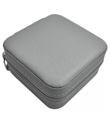 Шкатулка - органайзер для украшений, шкатулка для бижутерии, с зеркальцем (серая)