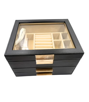 Скринька - органайзер для прикрас, скринька для біжутерії, (чорна)