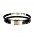 Браслет чоловічий Stainless Steel, шкіряний