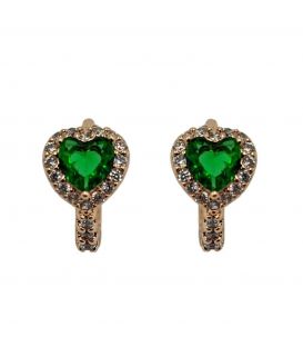 Серьги-колечки "Сердца", лимонная позолота