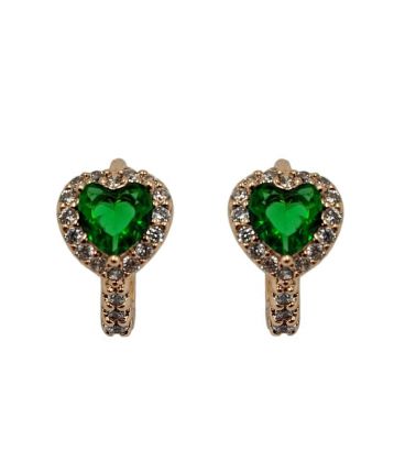 Серьги-колечки "Сердца", лимонная позолота