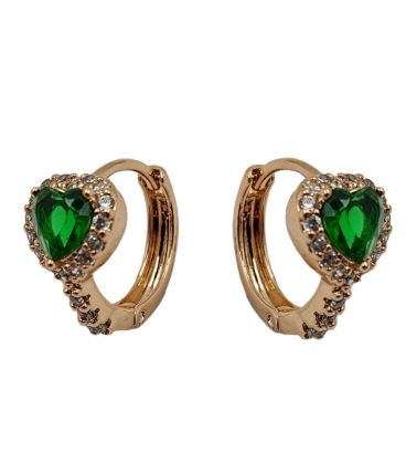 Сережки-колечка "Серця", лимонна позолота