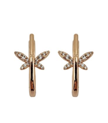 Сережки класичні "Стрекоза", лимонна позолота