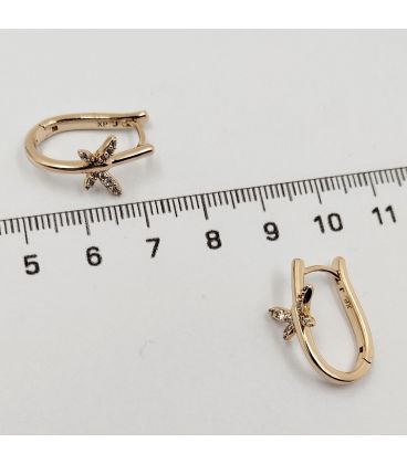 Серьги классические "Стрекоза", лимонная позолота