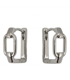 Сережки класичні "Ланка", родій