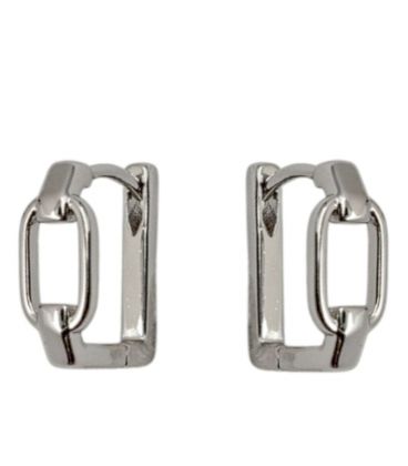 Сережки класичні "Ланка", родій