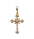 Подвеска "Крестик с цирконими", лимонная позолота