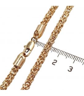 Ланцюжок Візантійське, об'ємне плетіння, 0,4/44 см, лимонна позолота