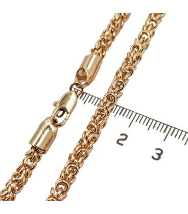 Ланцюжок Візантійське, об'ємне плетіння, 0,4/44 см, лимонна позолота