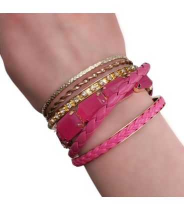 Браслет металевий-багатоелементний, комплект браслетів, набор браслетів