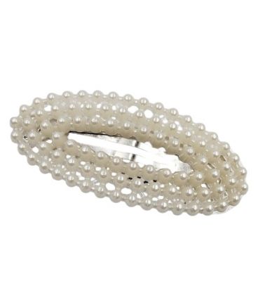 Заколка-хлопушка (клик-клак), имитация жемчужин, перламутровая