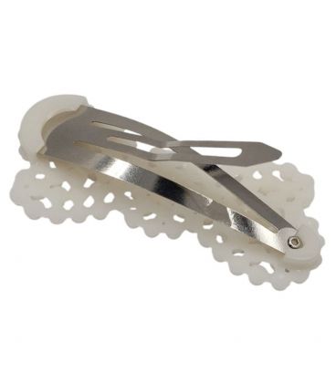 Заколка-хлопушка (клик-клак), имитация жемчужин, перламутровая