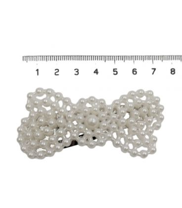 Заколка-хлопавка (клік-клак), імітація перлин, перламутрова