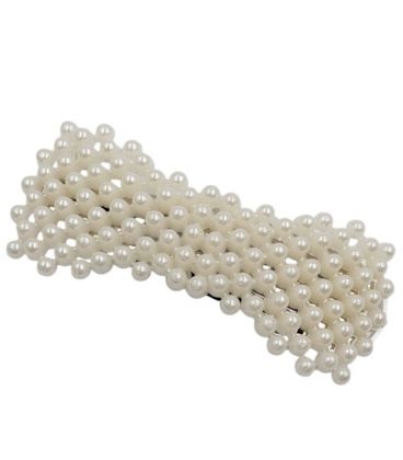 Заколка-хлопушка (клик-клак), имитация жемчужин, перламутровая