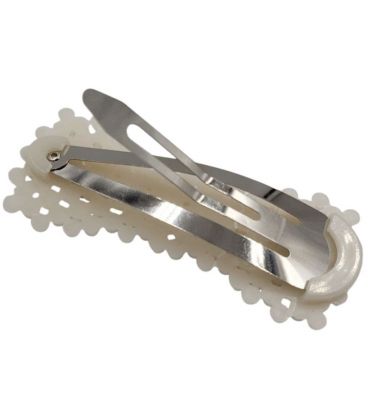 Заколка-хлопушка (клик-клак), имитация жемчужин, перламутровая