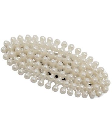 Заколка-хлопавка (клік-клак), імітація перлин, перламутрова