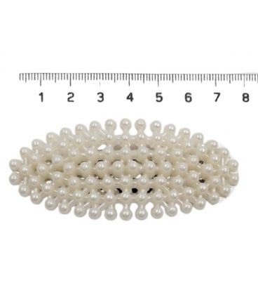 Заколка-хлопавка (клік-клак), імітація перлин, перламутрова