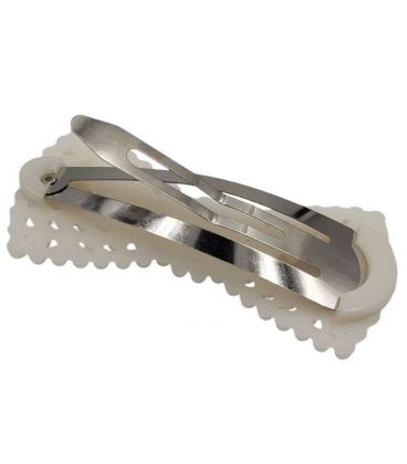 Заколка-хлопушка (клик-клак), имитация жемчужин, перламутровая