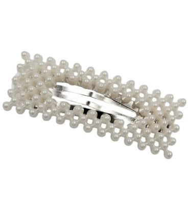 Заколка-хлопавка (клік-клак), імітація перлин, перламутрова