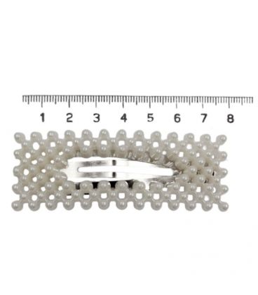 Заколка-хлопушка (клик-клак), имитация жемчужин, перламутровая