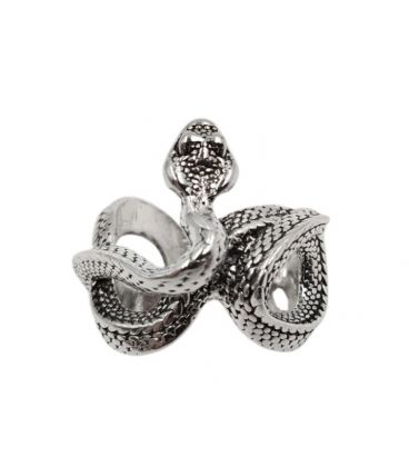 Кольцо Змея, открытое, серебристое
