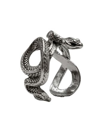 Кольцо Змея, открытое, серебристое