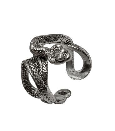Кольцо Змея, открытое, серебристое