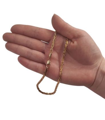 Ланцюжок плетіння «Корда», 0,4/45 см, лимонна позолота