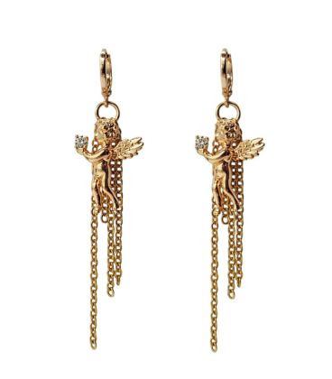 Сережки-підвіски «Мікаїл», лимонна позолота