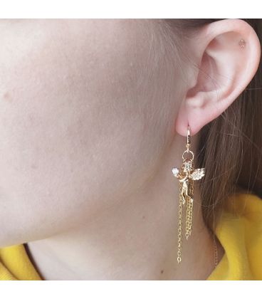 Сережки-підвіски «Мікаїл», лимонна позолота