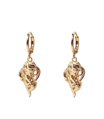 Серьги-подвески "Ариэль", лимонная позолота