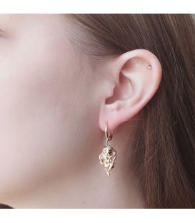 Серьги-подвески "Ариэль", лимонная позолота