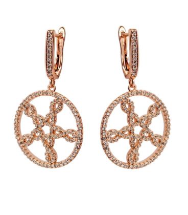 Сережки-підвіски «Магічне коло», позолота