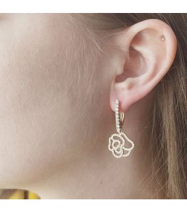 Сережки-підвіски «Квітка», лимонна позолота