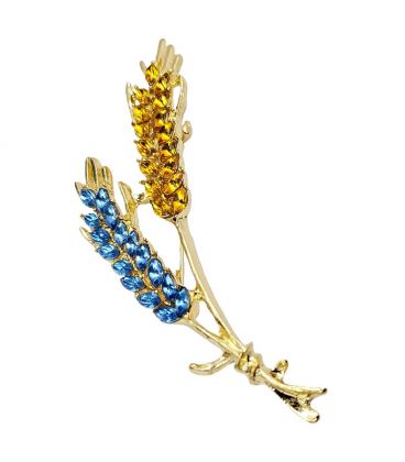 Брошка "Колосок" лимонна позолота