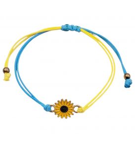 Плетений браслет «Соняшник», Патріотичні браслети, Браслети синій жовтий,Символіка України