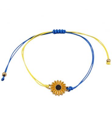 Плетёный браслет "Подсолнух", Патриотичные браслеты, Браслеты синий желтый,Символика Украины