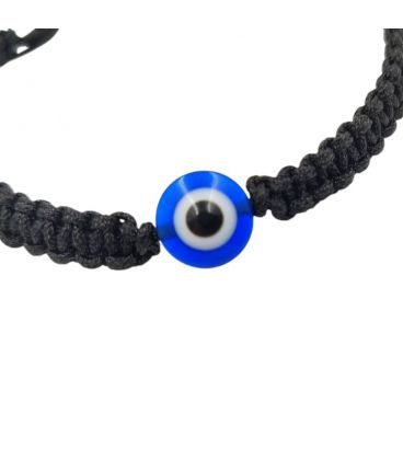 Браслет черная нить "От сглаза" родий