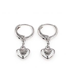 Сережки-підвіски Xuping "Сердечко" родіум