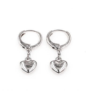 Сережки-підвіски Xuping "Сердечко" родіум