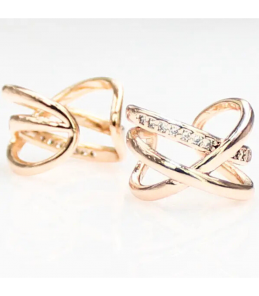 Сережки кафи з цирконами - лимонна позолота, 1 шт - Xuping