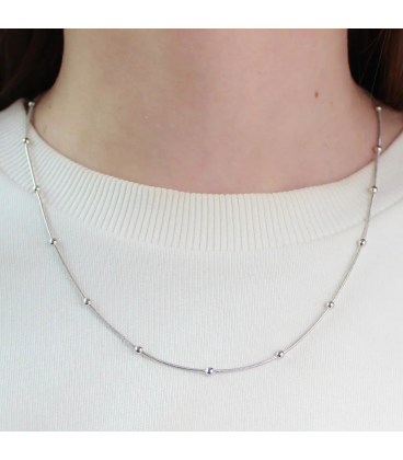 Цепочка родиум снейк кругл. с шариками 0,2/50 см (№9/5,3)