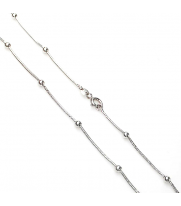 Цепочка родиум снейк кругл. с шариками 0,2/50 см (№9/5,3)